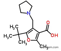 Molecular Structure of 435341-86-9 (5-TERT-BUTYL-2-METHYL-4-PYRROLIDIN-1-YLMETHYL-FURAN-3-CARBOXYLIC ACID)